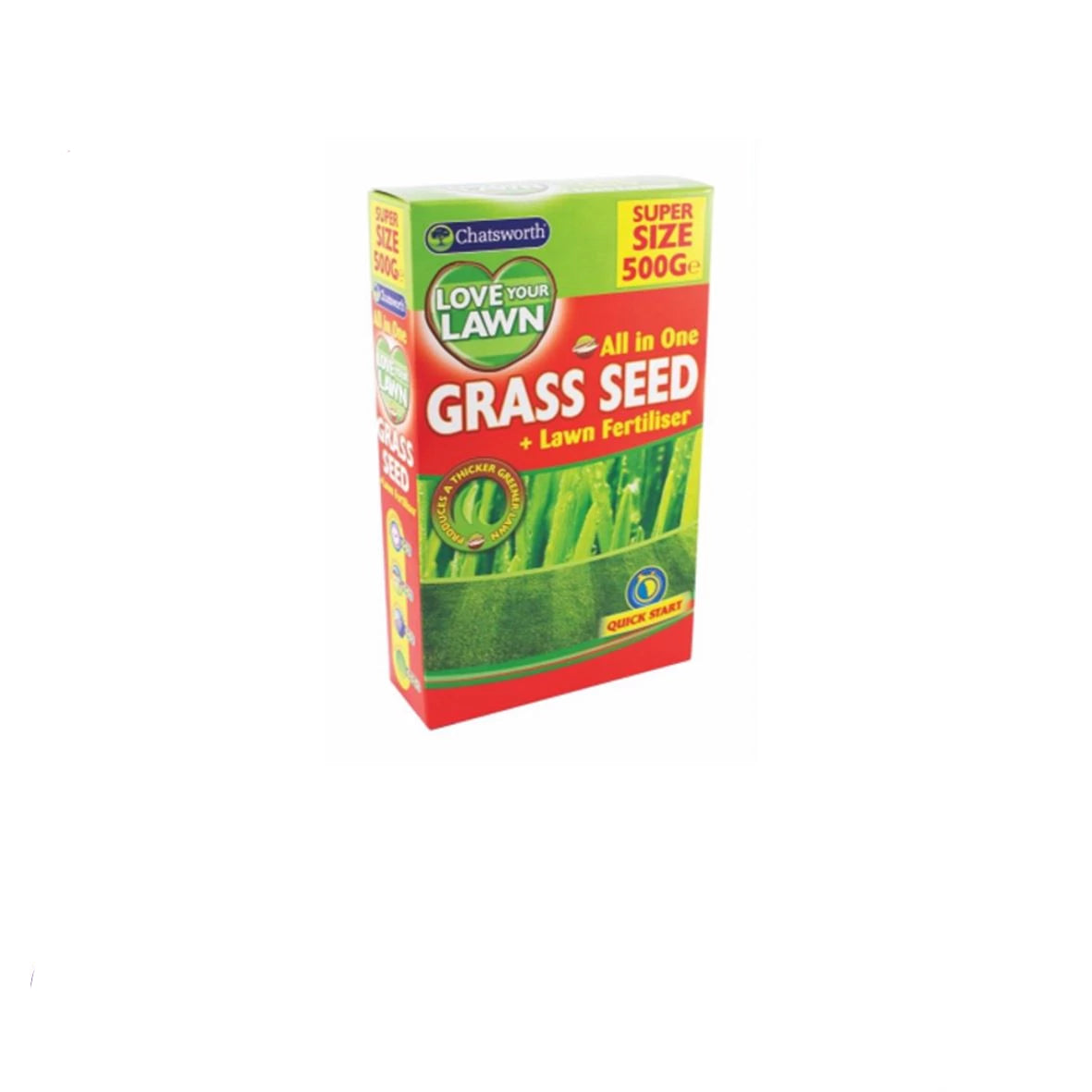 Love Your Lawn Quick Start Garden Grass Seed and Fertiliser New Super