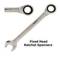 13mm FIXED HEAD RATCHET RING & OPEN SPANNER