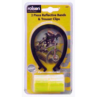 Rolson Bicycle 2PCE Reflective Hi-Viz Arm Band & Trouser Clip Set Bike Cycling