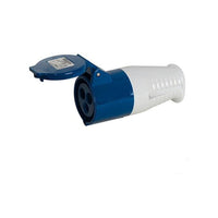 240V 16 AMP 3 Pin Industrial Plug, Socket, 3 Way Splitter & Leads IP44 16a Blue[16amp Hook up Socket - 395002]