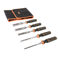 5 Piece Triton TWCS5 Wood Chisel Set 6mm - 32mm Steel Striking Cap & Tool Pouch