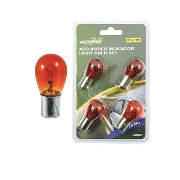 4 x 21W 12V 581 AMBER ORANGE INDICATOR LIGHT CAR BULBS ORIGINAL BROOKSTONE