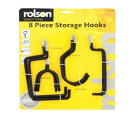 Rolson 8pc Storage Hanging Hanger Hook Set For Garden Shed Garage Bike Hooks