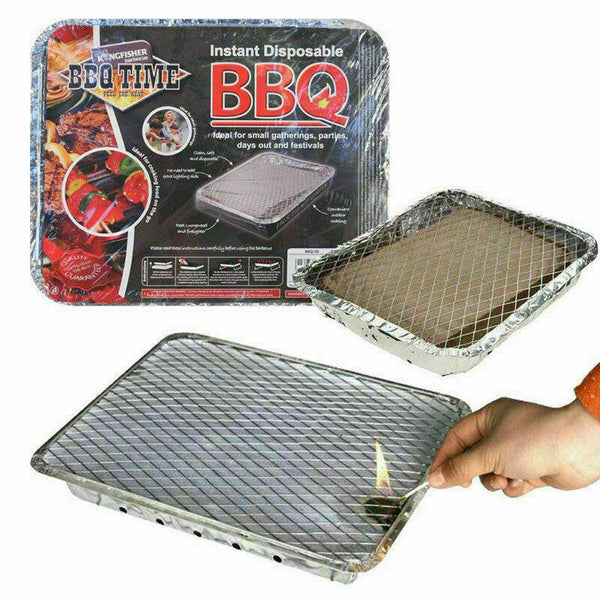DISPOSABLE INSTANT BBQ TRAY GRILL BARBECUE OUTDOOR CHARCOAL FIRELIGHTERS CAMPING[1 x Instant Light disposable BBQ]