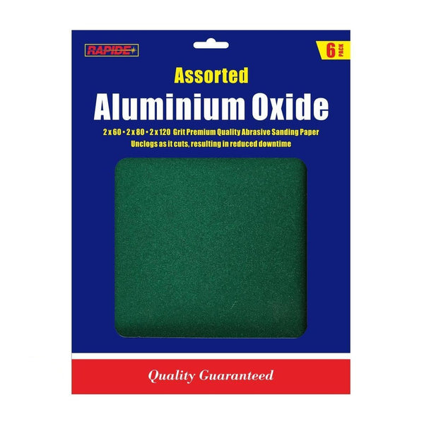 Sandpaper 6 Sheets Assorted Grades Walls Repair Paint Aluminium Oxide New