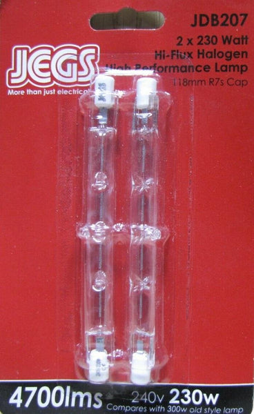JDB207 - 2 X 230 Watt - Hi - Flux Halogen - High Performance Lamp