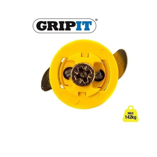 GRIP IT PLASTERBOARD FIXINGS & SCREWS HOLLOW CAVITY WALL GRIPIT Yellow 15mm - 71kg,1 Pack of 4