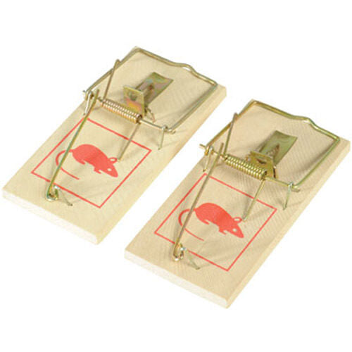 2 X Reusable Wooden Mouse Traps Catch and Kill Mice