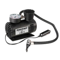 Silverline 12V Mini Air Compressor Inflator 250PSI Car Bike Tyre Dinghies