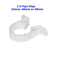 2 x Solvent Weld & Push Fit Pipe Clips 50mm