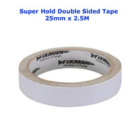 DOUBLE SIDED TAPE Super Hold Extra Strong Adhesive Sticky Craft Clear (25mm x 2.5M)