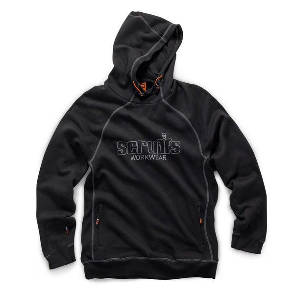 SCRUFFS TRADE WORK HOODIE ACTIVE HOODED COTTON FLEECE BLACK WORKWEAR Size XL